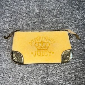 Juicy Couture Yellow Wristlet with Gold Details